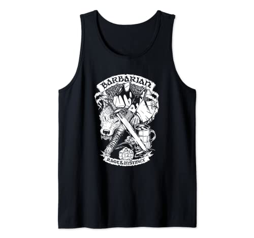 Fantasy Role-Playing Game (RPG) Barbarian Tank Top, Black