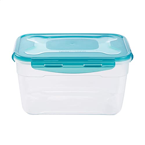 Amazon Basics Air-Locked Leak-Proof, Stackable & Airtight Fridge/Freezer Containers with Lids, BPA-Free Plastic, Microwave and Dishwasher Safe 6-Piece Food-Storage Combo Set, Clear, Farblos