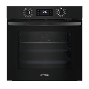 Privileg PBA285HR0K Einbaubackofen, A plus, 71 Liter, Hydrolyse-Reinigungsfunktion, Heißluftbackofen mit 11 Funktionen, Turn und Go, Black Glass