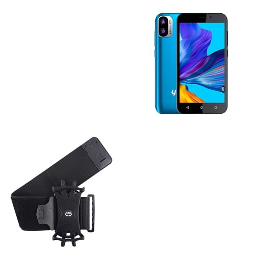 BoxWave Holster Compatible with Yezz Liv 3S LTE - ActiveStretch Sport Armband, Adjustable Armband for Workout and Running - Jet Black