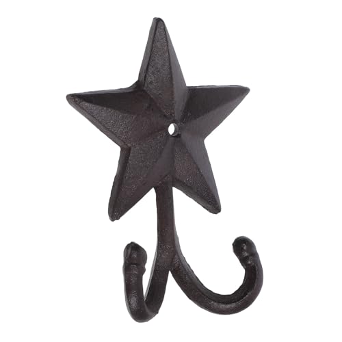 HOMSFOU Perchero de Hierro Forjado Diseño Estrella, Gancho Decorativo para Puerta y Entrada, Adecuado para Colgar Objetos Pequeños