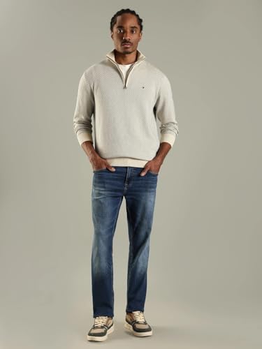 Image of Texture Regular Fit Cotton Sweater
