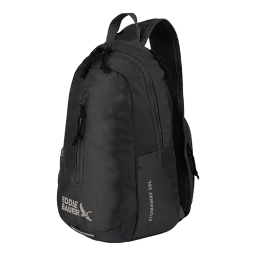 Image of Eddie Bauer Stowaway Packable Sling Bag | Foldable | Travel | Outdoor | Lightweight | Compact | Everyday Carry | Ripstop Nylon | 10L - Dark Smoke