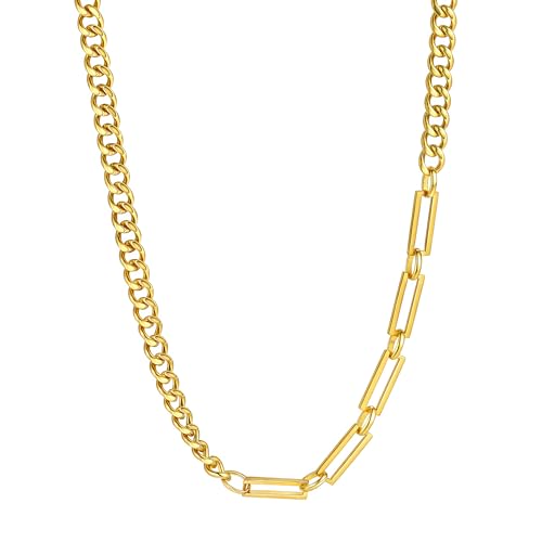 Collier chaîne carrée Joya Love, le bijou en métal doré idéal pour sublimer vos tenues du quotidien