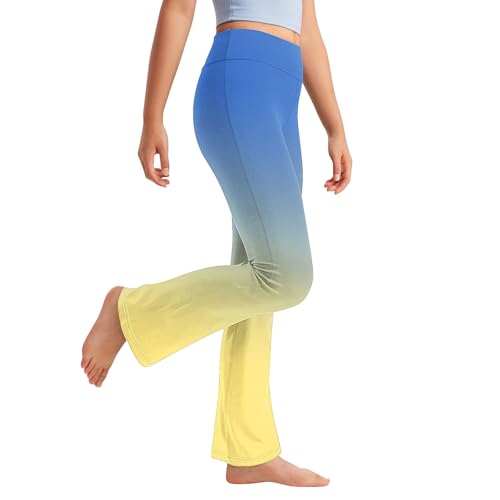 Girl Yoga Flare Leggings Wide Leg Stretchy High Waist Pants for Casual Kids Gradient Workout Gym Bootcut Dance Pants3