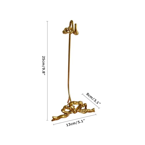 BOOMLATU Iron Tea Cup and Saucer Display Stand,Bow-Knot Shape Teacup Holder Rack Saucer Organizer Coffee Mug Hanger Stand Tray for Afternoon Tea Party Cabinet Counter Bar (Gold)