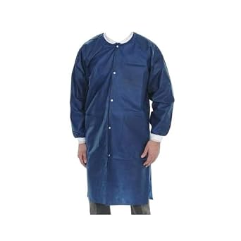 3660NBL Extra-Safe Dental Lab Coats Navy Blue Large 10/Pk