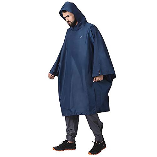 Wildcraft Polyester Navy Hypadry Unisex Standard Length Rain Poncho (41303) -Medium