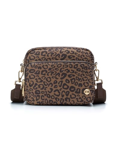 MEXS Crossbody Bags for Women, Mini Crossbody Bag Travel Purse Cross Body Purse, Adjustable Strap Shoulder Handbags Wallet, Everyday Purses for Travel Hiking (Brown Leopard)