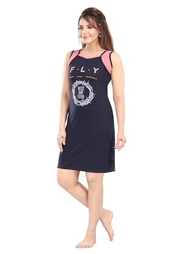 Image of ATTEMPT Women's Cotton Sleeveless Nighty /Nightgown /Sleepwear /Sleeveless Nighties /Nightdress /Female Nightwear
