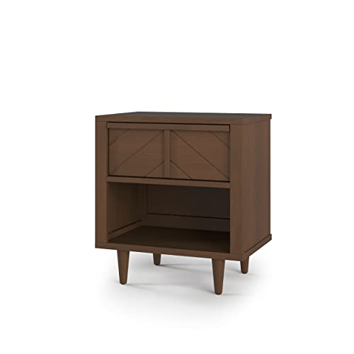 Image of Child Craft Surrey Hill 1 Drawer Nightstand for Nursery or Bedroom, Large Storage Drawer, Made of Sturdy Pinewood, Non-Toxic, Baby Safe Finish (Toasted Chestnut)