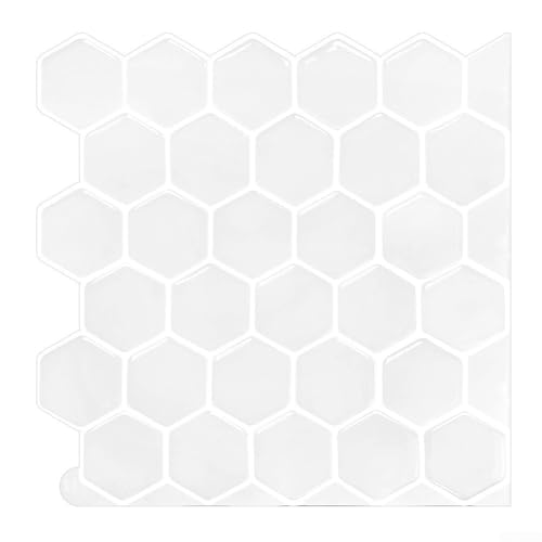 Carreaux de mosaïque pour murs de cuisine et de salle de bain, 30,5 x 30,5 cm, imperméable et résistant à la chaleur, facile à utiliser (TSQS68)