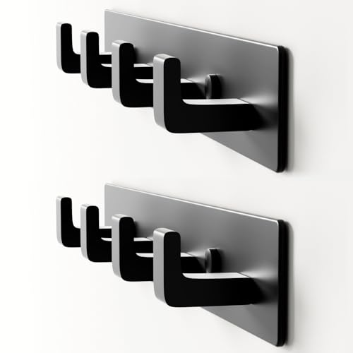 GWAAZXGZ 2 Stück Schwarze Coat Rack Wall - 31,8 cm Metall...