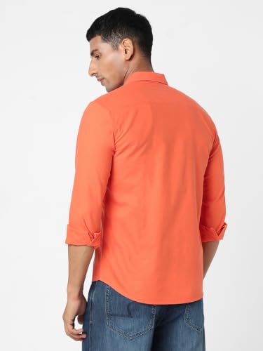 Image of Spykar Men's Regular Fit Full Sleeve Cotton Solid Casual Shirts