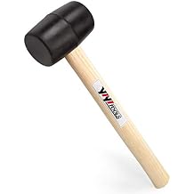 YIYITOOLS YY-2-005 Rubber Mallet Hammer With Wood Handle8-oz, black