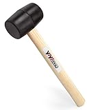 YIYITOOLS YY-2-005 Rubber Mallet Hammer With Wood Handle–8-oz, black