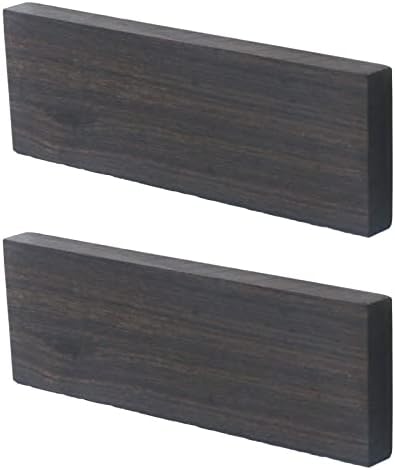 Coshar 2 Pieces Black Ebony Wood Timber Black Ebony Blank Lumber Handle Plate Material for DIY Music Instrument Tools
