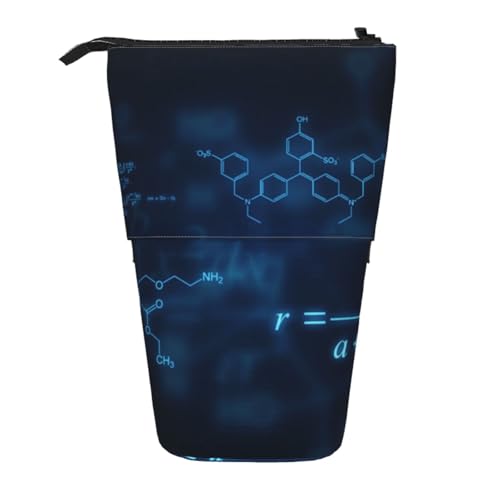 YXDVPALNE Fórmulas de química, física y matemáticas Brillantes,Estuche telescópico para lápices, Soporte para lápices con Cremallera.