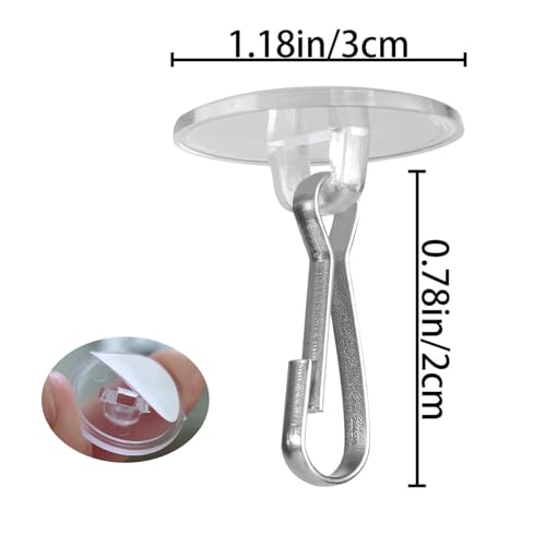 LANGNIDORIS 30 PCS 30MM Deckenhaken Selbstklebend mit 30 PCS Eisenklammern – Ansicht 2