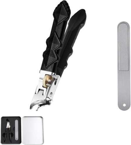 Solymodyy Nagelknipser Set 2-teilig aus Edelstahl, Profi Nagelzange für dicke und harte Fußnägel & Fingernägel, ergonomisch, rutschfest, ideal für Pediküre & Maniküre (A)