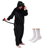 U-ParBoo Dragon Costume Adult, Toothless Onesie Adult Unisex Adult Onesie Pajamas Animal Onesie Cosplay Christmas Halloween Costumes Black Dragon S