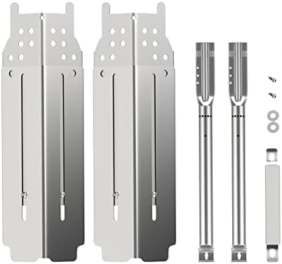Grilling Corner Replacement Kit for Charbroil Classic 280 2-Burner/360 3-Burner Gas Grill,Adjustable Heat Plates,Burners and Crossover Tube Repair for Charbroil 463672717, 463672817(2-Pack)