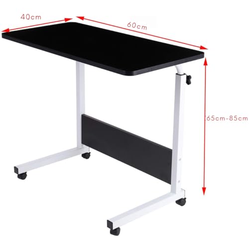 Mesa Portátil Notebook Regulagem Altura Suporte Com Rodinhas