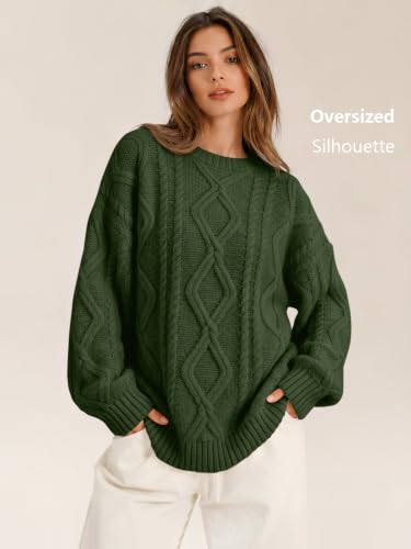 Image of Trendy Queen Women's Oversized Cable Knit Sweaters 2026 Fall Outfits | Quiet Luxury Style, Chunky Knit Texture, Winter Holiday Outfit, Easy Layering Piece, Fall Fashion Staple