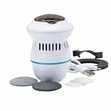 Electric Callus Dead Skin Remover, Grinder, Motorized, Built in Vacuum USB Rechargeable Dual Speed for Feet, White