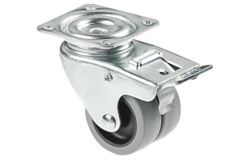 rueda - rueda doble de polipropileno, con diámetro de 50 mm, incluye placa y freno para mayor estabilidad y control en desplazamientos.