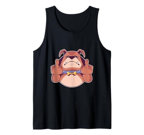 Dog Middle Finger Bulldog Stink Finger Funny Gift Tank Top