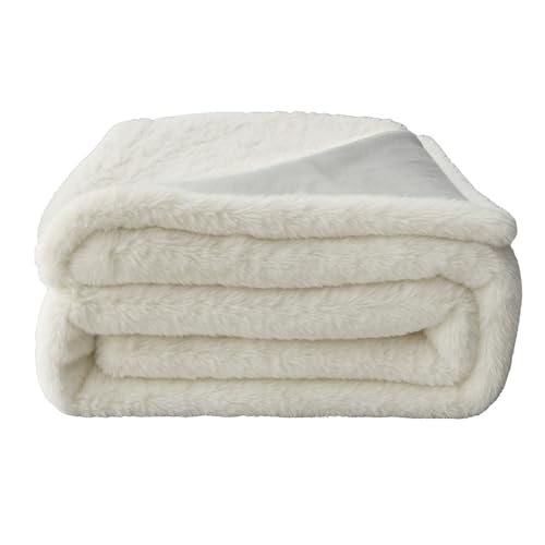 Cleanlevel Felldecke 150 × 200 cm – Luxus Kunstfell Decke, flauschig...