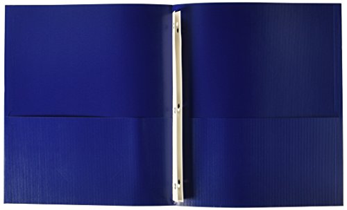Oxford 35% Recycled Extra-Wide Two-Pocket Folder W/3-Prong Fasteners, Dark Blue, Letter Size, 4 Per Pack, (59728234C) #TOP1