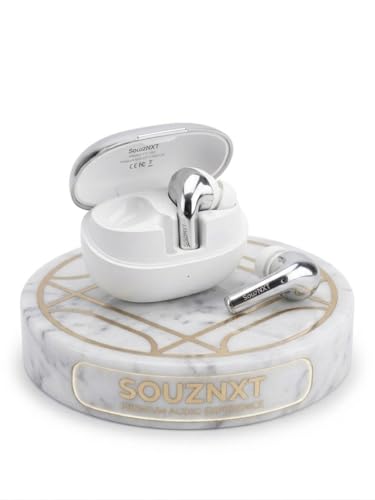 Image of Supreme Wireless Earbuds, Bluetooth 5.4, Quad Mic ENC Noise Cancellation, 72H Playback, Deep Bass, Fast Charging (White)
