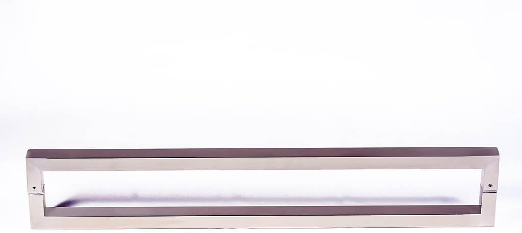 32 Inch Long Stainless Steel Door Handles Back-to-Back Brushed Nickel Finish, Modern Door Pulls for Commercial Glass Wooden Barn Fiberglass Home Office Interior Exterior Doors, Square Rectangle Bar