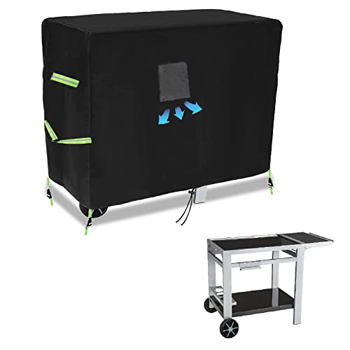 Housse de Protection pour Plancha,L125 x l 60 x h 80 cm,Desserte,Couverture de Protecion Barbecue,Bâche Imperméable en Polyester avec Élastique de...