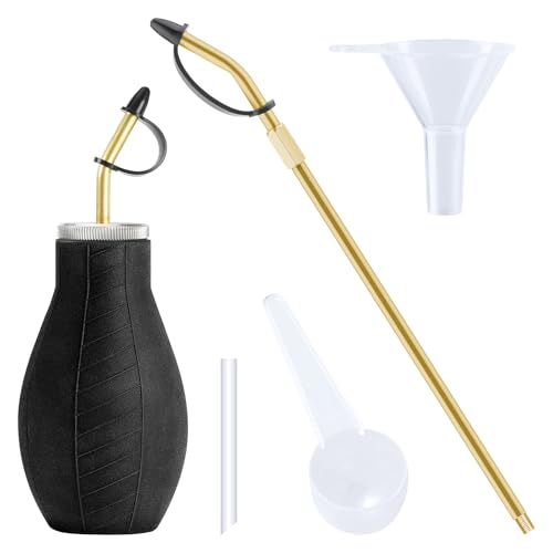 Powder Duster Diatomaceous Earth Applicator Large Bulb Duster with Long Metal Tube Puffer Sprayer for Multi Purpose Indoor and Outdoor for Organic Gardening Agricultural Supplies(1Pack)