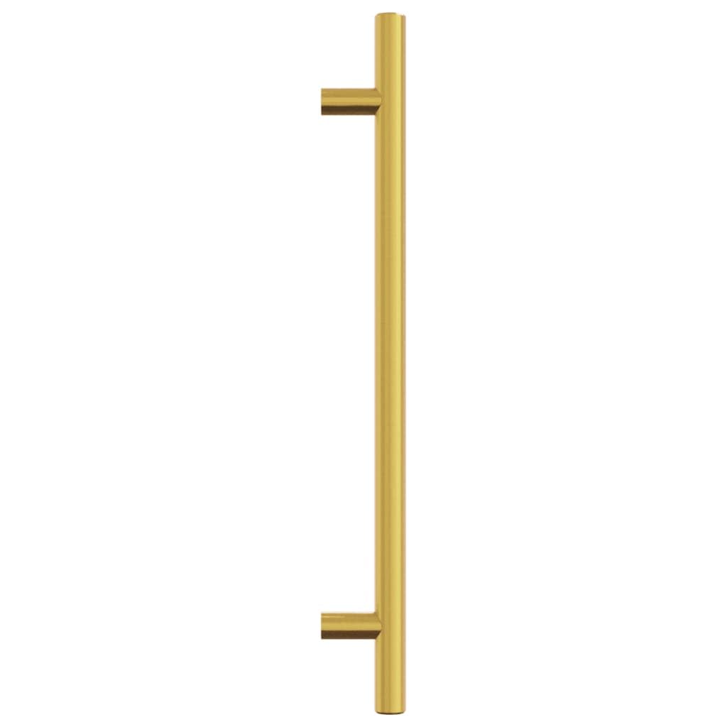 Juego de 20 tiradores dorados para muebles, forma de T, acero inoxidable, 192 mm, distancia entre agujeros, para cajones, puertas, armarios, cómodas, cocina, baño, con tornillos recortables