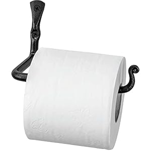 Rtzen bathroom toilet paper holder handcrafted rustic wrought iron wall decor toilet roll holder black matte wall mount toilet paper bar for modern farmhouse bathroom decor  urban country home decor