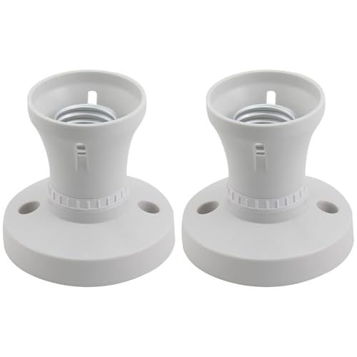 DtgEcd 2 Pack E27 Ceiling Rose, Lamp Holder with Screw Light Fitting, Ceiling Light Adapter UK for Bulb Conversion, 7.5 Cm*7.2 Cm*5 Cm Bakelite Shell