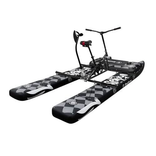 OTELETE Inflatble Water Bike 3.0 for Lake Ocean Water Bicycle for Adults with 3-bladed Propeller Pedal Boats Inflatable Pontoon Mat for Leisure & Entertainment Rental Business,Checker