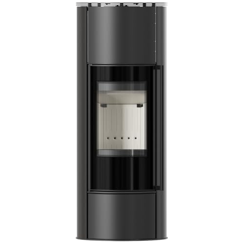 Kratki Kaminofen aus Stahl ERIK Hoch Ø 150 5,5kW BA1 BImSchV 2, 7*Flamme Verte