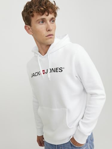JACK & JONES JJECORP Old Logo Sweat Hood Sudadera con Capucha, Blanco, M para Hombre