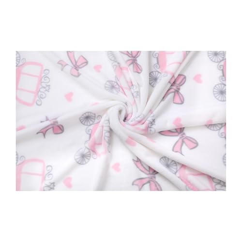 Image of Flannel Toddler Blanket - 50 inchx40 inch Soft Kids Throw for Boys & Girls - Perfect for Naptime, Travel & Bedding (Carriage)