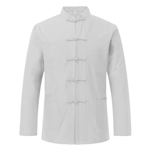 Chemise chinoise homme col montant coton hiver : évitez le froid avec élégance