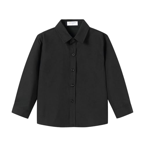 Mud Kingdom Boys Dress Shirts Oxford Long Sleeve Button Down Formal Solid Shirt