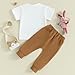 Gureui Toddler Baby Boy Easter Outfit 18-24 Months Crewneck Short Sleeve T-Shirt Top Pants Infant Summer Clothes