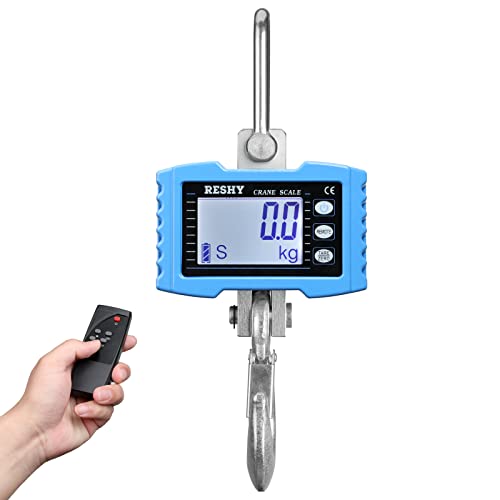 Reshy Digital Crane Scale Upgraded 2000Lb/1000Kg Digital Hanging Scale Industrial Heavy Duty Crane Scale With Remote Control Ce Certified (Blue) #TOP7