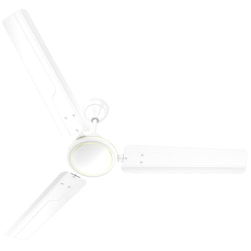 Havells REO Vaayu 900 mm ES Ceiling Fan | High Speed, High Air Delivery | Strong & Powerful Copper motor, Air Delivery: 220CMM| RPM: 420| 2 Year Warranty | (Pack of 1, White)