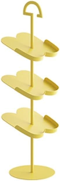 Étagère à chaussures en fer jaune pour enfants - Rangement entrée étroite grand format